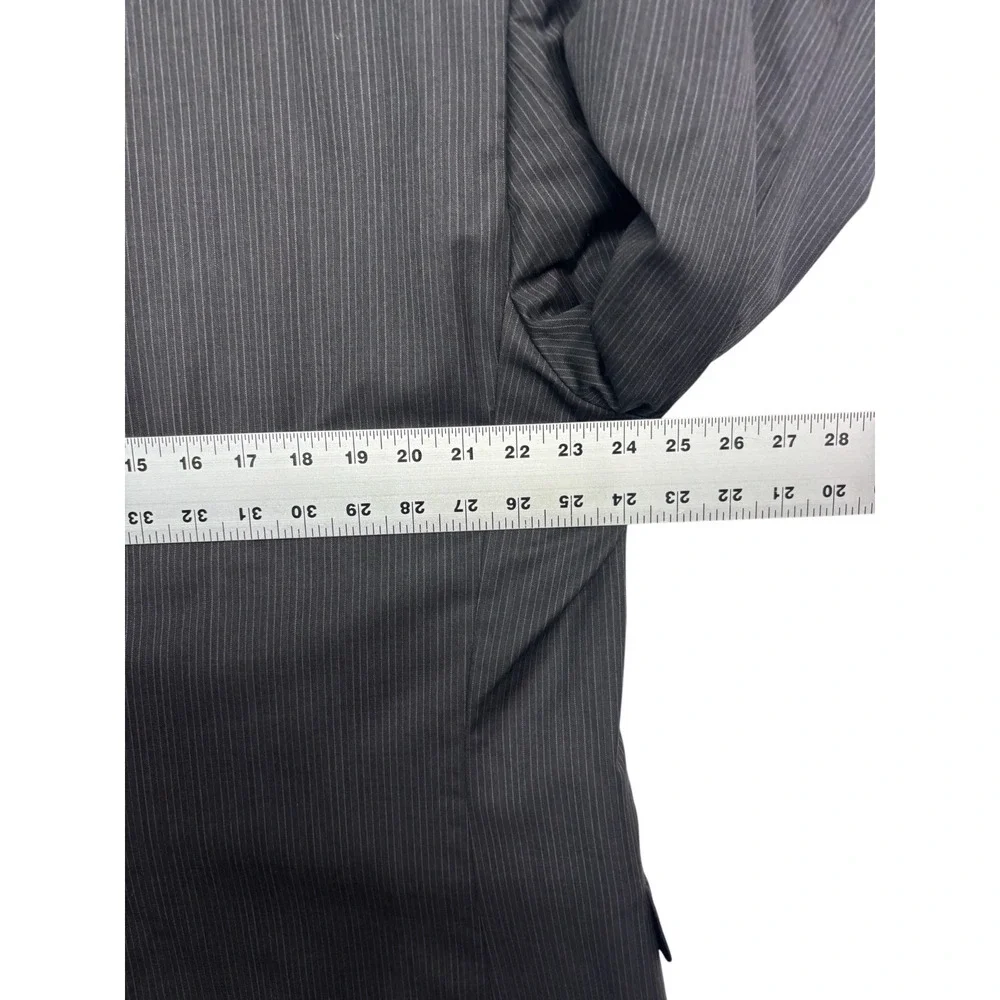 Jos A Bank 46R 40x32 Charcoal Pinstripe 2pc Pant Suit Signature Gold Pleated